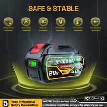 For Dewalt DCB609 20V/60V MAX FLEXVOLT Li-Ion 12.0Ah Battery DCB609-2 DCB606 2Pack