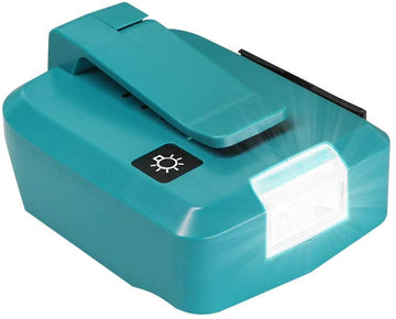 ADP05 USB Battery Power Source Charging Adapter for ADP05 Makita 14.4V&18V Battery, with 2USB Ports,1 Flashlight