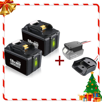 2 Pack For 18V Makita Battery Replacement 9000mAh Li-ion Battery & Power Wheel Adapter for Makita 18V Lithium Battery