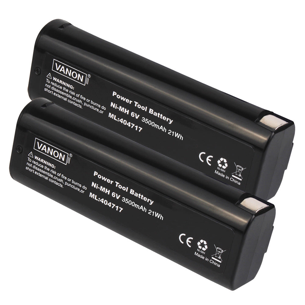 Batteries Ni-MH 6V 4,8Ah Paslode - Lot De 2 - Compatible 404717, B20544E - Pour Outils Sans Fil - 6