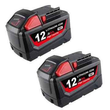 12.0Ah For Milwaukee 18V Battery Replacement 48-11-1811 | M18 Li-ion Battery 2 Pack - Triple-Batteries