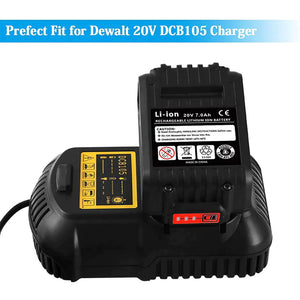 2 Pack For DeWalt 7.0Ah Battery | 20V Max Li-ion Battery DCB200 DCB204 DCB206 DCB205-2 DCB201 DCB203 DCB181 DCB180