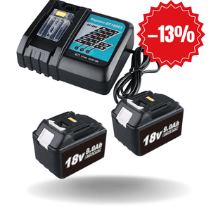 Aeboren FOR MAKITA BL1890 Battery 2 Pack 18V 9000mAh Li-ion MTL1815 With Charger For DC18RC