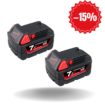 Aeboren FOR MILWAUKEE M18 Battery 18V 7000mAh Li-ion  2 Pack Black &Red MWL1810