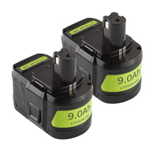 2 Pack 9.0Ah For Ryobi 18V P108 Battery replacement | High Capacity Li-ion Battery