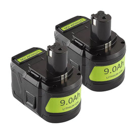 2 Pack 9.0Ah For Ryobi 18V P108 Battery replacement | High Capacity Li-ion Battery