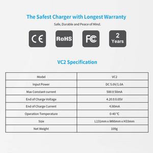 Vanon VC2 intelligent charger For 18650 lithium battery