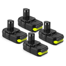 For Ryobi 18V Battery Replacement | P102 2.5Ah Li-ion Battery 4 Pack