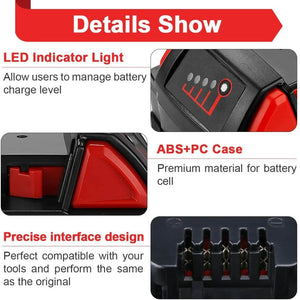 2 Pack For Milwaukee 18V M18 6.0Ah Li-ion Battery Replacement &2 Pack For Milwaukee 12V M12 6.0Ah Li-ion Battery Replacement& For Milwaukee 12V-18V Lithium Battery Charger