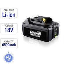 For 18V Makita Battery Replacement | BL1860B 6500mAh Li-ion Battery