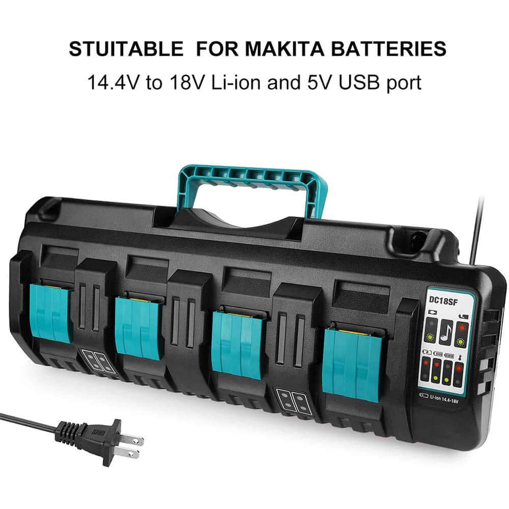 BL1860 6AH & 4-PORT 18V Charger lithium-ion DC18SF pour Makita 14.4V-18V  Batterie au lithium BL1890B BL1850B BL1430 – Dasbatteries