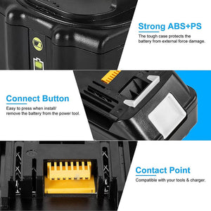 4 Pack For 18V 6.0Ah Makita BL1860B Battery Replacement & 4-Port 18V Lithium-Ion Charger DC18SF