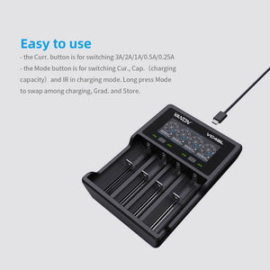 18650 Battery Charger VC4SL QC3.0 Fast Charger Type C USB Quick Charge AAA AA Rechargeable Lithium Batteries 21700 Charger