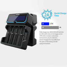 Vanon X4 18650 li ion battery smart charger with power bank function LCD charger