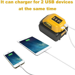 USB Mobile Battery Charger Adapter DCB090 For Dewalt 14V 18V 20V Lithium Battery