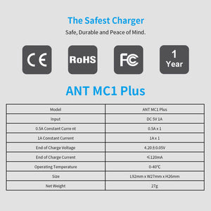 Vanon Portable Charger MC1 PLUS USB Charger For Rechargeable 3.7V Li-ion Batteries 10440 14500 16340 18700 26650 18650 Charger