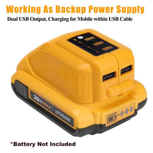 USB Mobile Battery Charger Adapter DCB090 For Dewalt 14V 18V 20V Lithium Battery