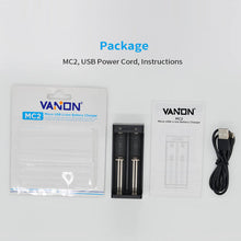 Vanon MC2 2 slots 0.5amp Smart Li-ion 18650 Battery Charger