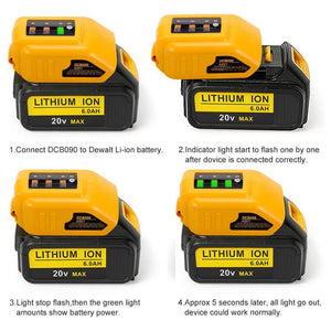 USB Mobile Battery Charger Adapter DCB090 For Dewalt 14V 18V 20V Lithium Battery