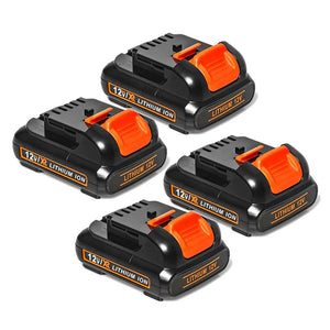 Dewalt 12V Battery Replacement | DCB120 DCB121 3.0Ah Li-ion Battery 4 Pack | left