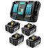 4 Pack For 18V 6.0Ah Makita BL1860B Battery Replacement & Replacement charger for Makita 18V battery charger DC18RD