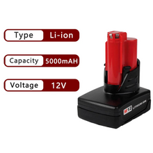 For Milwaukee M12 12V Battery Replacement | 5.0Ah Li-ion Battery 4 Pack