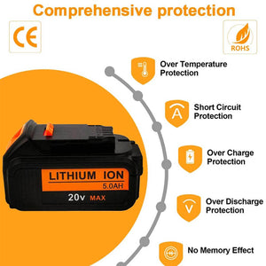 For Dewalt 20V Battery Replacement | DCB205 5.0Ah Lithium Ion Battery 4 Pack