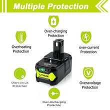 For 18V Ryobi Battery Replacement |  P108 P104 4000mAh Li-ion Battery