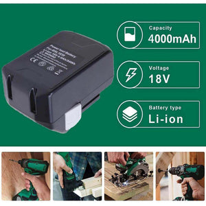 2 Pack For 18V Hikoki(Hitachi) Battery Replacement | BSL1830 4000mAh Li-ion Battery