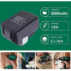 2 Pack For 18V Hikoki(Hitachi) Battery Replacement | BSL1830 5000mAh Li-ion Battery