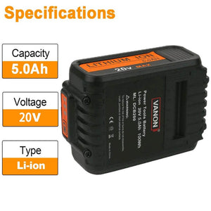 For Dewalt 20V Battery Replacement | DCB205 5.0Ah Lithium Ion Battery 4 Pack