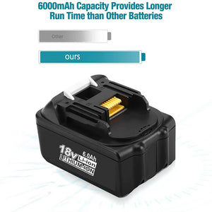 For 18V Makita Battery Replacement | BL1830 BL1840 6000mAh Li-ion Battery