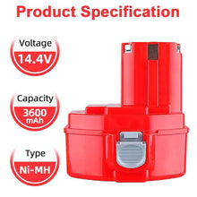 2 Pack 14.4V Makita Replacement Battery |1420 1422 1400 3.6Ah Ni-MH Battery