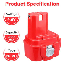 For Makita 9.6V Battery Replacement | 9120 3.0Ah Ni-MH Battery 4 Pack