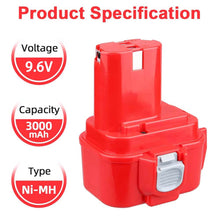 For Makita 9.6V Battery Replacement | 9120 3.0Ah Ni-MH Battery