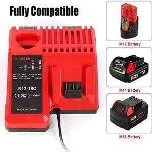 For Milwaukee 48-59-1812 M12 M18 12V-18V Lithium Battery Charger