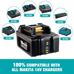 3 Pack For 18V Makita Battery Replacement | BL1860B 6500mAh Li-ion Battery