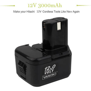 2 Pack For 12V Hikoki(Hitachi) Battery Replacement | EB1212S 3000mAh NI-MH Battery