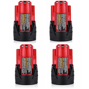 Milwaukee 12V | Milwaukee 12V 2.5Ah Battery | 12V 2.5Ah Battery | Milwaukee 12V 2.5Ah Battery Replacement | 48-11-2411 48-11-2420 48-11-2401 | four