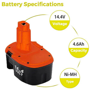 For Dewalt 14.4V XRP Battery Replacement | DC9091 4.6Ah Battery