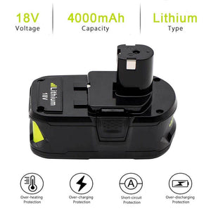 For Ryobi 18V P104 4.0Ah  ONE PLUS Battery &For Ryobi One Plus Battery Charger