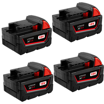 For Milwaukee M18 18V 5.0Ah Battery Replacement | 5.0Ah Li-ion Battery 4 Pack