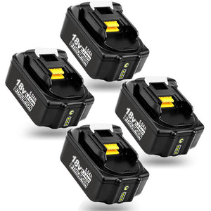 4 Pack For 18V Makita Battery Replacement | BL1850B 5000mAh Li-ion Battery With LED Light