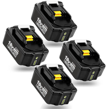 4 Pack For 18V Makita Battery Replacement | BL1850B 5000mAh Li-ion Battery With LED Light