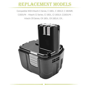 2 Pack For 18V Hitachi Battery Replacement | EBM1830 5000mAh Li-ion Battery