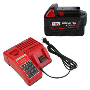 Milwaukee 18V M18 6.0Ah Li-ion Battery Replacement & For Milwaukee 12V-18V Lithium Battery Charger | 1