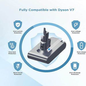 For Dyson V7 5.0Ah Battery Replacement & Replacement Charger(U.S. Plug)For Dyson Battery
