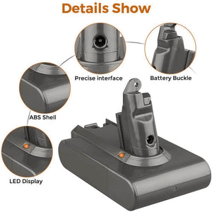 For Dyson 21.6V Vacuum Battery Replacement | DC58 DC62 4.0Ah Li-ion Battery