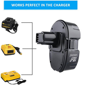 2 Pack For 18V Dewalt Battery Replacement | DC9096 3600mAh Ni-MH Battery