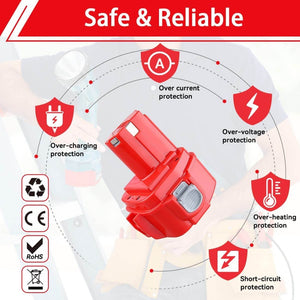 For Makita 12V Battery Replacement | 1220 3.6Ah Ni-MH Battery